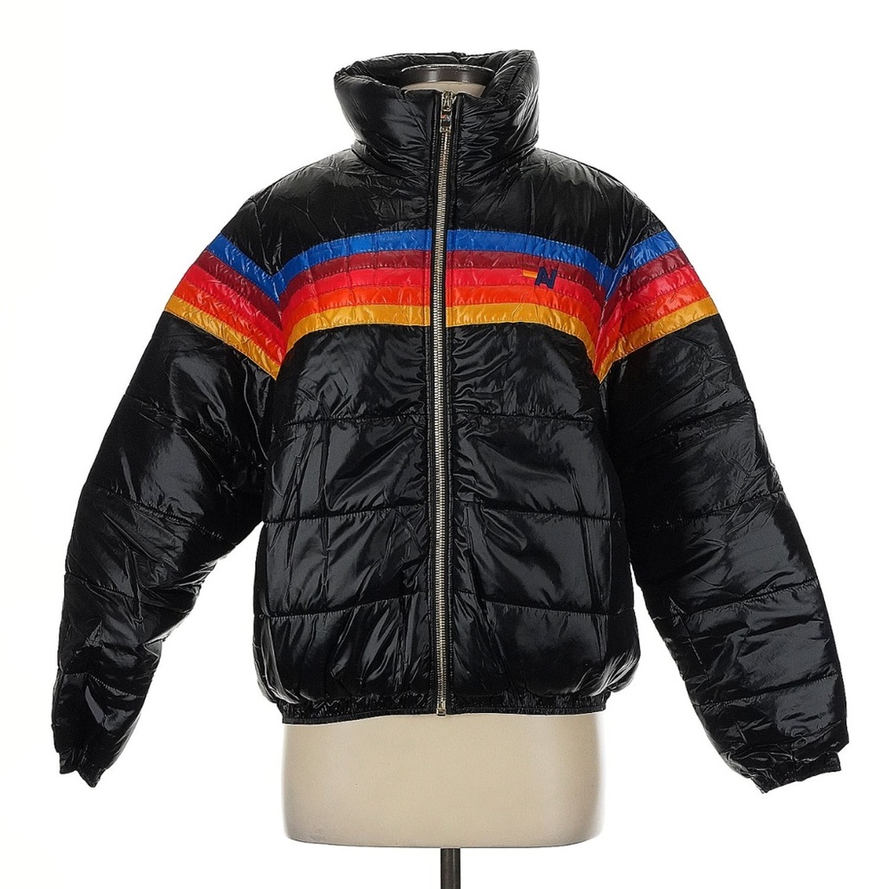NWT Aviator Nation 5 Stripe Luxe Apres Puffer Jacket